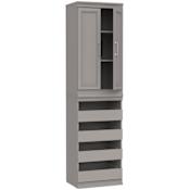 ClosetMaid Modular Storage 21" Wide Closet System Tower with Upper Cabinet and Lower Drawers Smoky Taupe