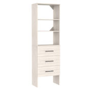 ClosetMaid SuiteSymphony 5 to 10 Foot Wide Closet System with 3 Drawers and Hanging Rods White Timber