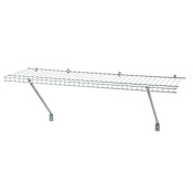 ClosetMaid Ventilated 36" Wide x 12"D Vinyl Coated Wire Closet Laundry Wall Shelf Kit Satin Chrome