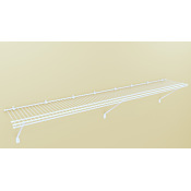ClosetMaid Wall Mount 72" Long x 12"D Vinyl Coated Wire Closet Wall Pantry Shelf Kit White