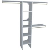 ClosetMaid SuiteSymphony 6 to 9 Foot Wide Closet Organization Shelving System Kit with 7 Shelves and 3 Hanging Rods Pure White