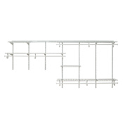 ClosetMaid ShelfTrack 7 to 10 Foot Wide Ventilated Vinyl Coated Wire Closet System Organizer Kit with 5 Shelves and 3 Hanging Rods White