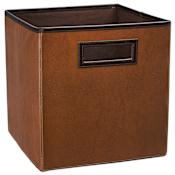 ClosetMaid Fabric 10-1/2"W Home Organizer Shelf Drawer Cubby Cube Storage Basket with Handle Cutout Cinnamon Brown