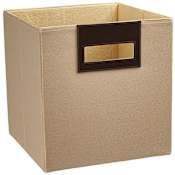 ClosetMaid Premium 10-1/2"W x 11"H Home Organizer Decorative Drawer Shelf Cubby Storage Basket Bin with Handle Cutout Toasted Almond