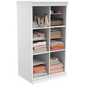 ClosetMaid Modular Tower 21-1/2"W Multi Compartment Closet Storage System Shelf Unit White