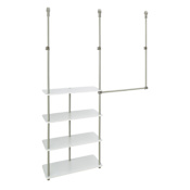 ClosetMaid Closet Maximizer 42" to 52-5/16" Wide Closet System Kit with 4 Shelves and Hanging Rod White