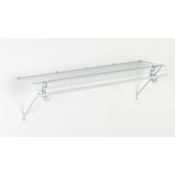 ClosetMaid SuperSlide 48" Wide Coated Wire Closet System Shelf with Hanging Rod and 2 Brackets White