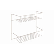ClosetMaid Contemporary 11"H x 13"W Wall or Door Mount 2 Tier Wire Frame Cabinet Basket Storage Rack White