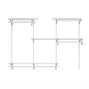 ClosetMaid ShelfTrack 4 to 6 Foot Wide Steel Wire Vinyl Coated Closet System with 4 Shelves White