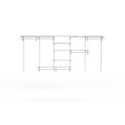 ClosetMaid ShelfTrack 7 to 10 Foot Wide Upper Closet Steel Wire Vinyl Coated Organizer System with 6 Shelves and 4 Hanging Rods White