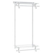 ClosetMaid ShelfTrack 2 Foot Wide Double Hanging Rod Closet Organization Kit White