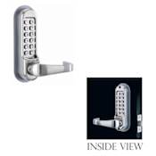 Codelocks Mechanical Back to Back Leverset with a Heavy Duty Push Button Lock from the CL500 Collection Stainless Steel