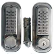 Codelocks 5 Function Mortise Deadbolt with a Back To Back Latch from the CL200 Collection Stainless Steel