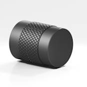 Colonial Bronze 560 Group Modern 1-1/4" Cylinder Button Diamond Knurled Luxury Solid Brass Mini Cabinet / Drawer Knob - Made in USA Matte Graphite