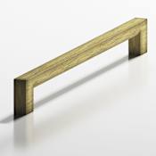 Colonial Bronze 745 Series 6" Center to Center Luxury Solid Brass Sleek Square Cabinet Handle / Drawer Pull - Made in USA Distressed Antique Satin Brass