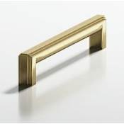 Colonial Bronze 944 Group Modern 6" Center to Center Stepped Square Luxury Solid Brass Cabinet Handle / Drawer Pull - Made in USA Antique Brass