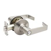 Copper Creek Rustic Modern Keyed Entry Single Cylinder Door Lever Set with Avery and Round Rose Satin Stainless