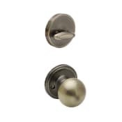Copper Creek Soft Contemporary Dummy Handleset Interior Pack with Ball Knob Antique Brass