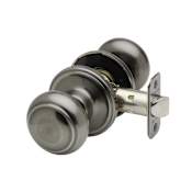 Copper Creek Colonial Passage Door Knob Set with Colonial Knob and Round Rose Antique Nickel