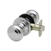 Copper Creek Colonial Passage Door Knob Set with Colonial Knob and Round Rose Polished Stainless