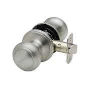 Copper Creek Colonial Passage Door Knob Set with Colonial Knob and Round Rose Satin Stainless