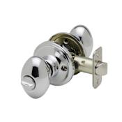 Copper Creek Colonial Privacy Door Knob Set with Egg Knob and Round Rose Polished Stainless