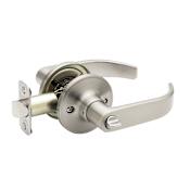 Copper Creek Erin Privacy Lever Set with Round Rose Satin Stainless