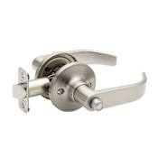 Copper Creek Rustic Modern UL Listed Privacy Door Lever Set with Erin Lever and Round Rose Satin Stainless