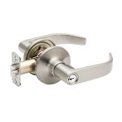 Copper Creek Erin Single Cylinder Keyed Entry Lever Set with Round Rose Satin Stainless