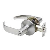 Copper Creek Rustic Modern UL Listed Keyed Entry Single Cylinder Door Lever Set with Erin and Round Rose Satin Stainless