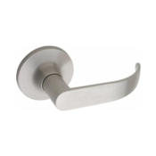 Copper Creek Rustic Modern Single Dummy Door Lever with Erin Lever and Round Rose Satin Stainless