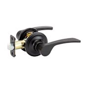 Copper Creek Kash Passage Lever Set with Round Rose Black