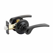 Copper Creek Kash Privacy Lever Set with Push Button and Round Rose Black
