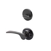Copper Creek Kash Right Handed Sectional Dummy Interior Door Handleset with Interior Thumbturn and Round Rose Black