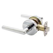 Copper Creek Mid Century Modern Passage Door Lever Set with Modern Lever and Round Rose Polished Stainless