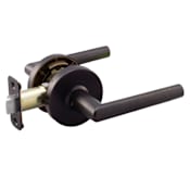 Copper Creek Mid Century Modern Passage Door Lever Set with Modern Lever and Round Rose Tuscan Bronze