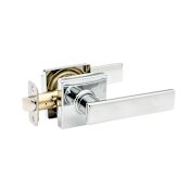 Copper Creek Remi Passage Lever Set with Square Rose Polished Stainless