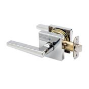 Copper Creek Mid Century Modern Passage Door Lever Set with Verona Lever and Square Rose Polished Stainless