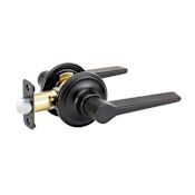 Copper Creek Zane Passage Lever Set with Round Rose Black