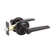Copper Creek Zane Privacy Lever Set with Thumbturn and Round Rose Black