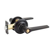 Copper Creek Zane Single Cylinder Keyed Entry Lever Set with Round Rose Black