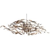 Corbett Lighting Graffiti 6 Light 47-1/2" Wide Sputnik Chandelier Silver Leaf And Polished Stainless Finish