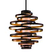 Corbett Lighting Vertigo 3 Light 23" Wide Chandelier with Fabric Shade Bronze with Gold Leaf