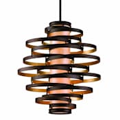 Corbett Lighting Vertigo 4 Light 30" Wide Chandelier with Fabric Shade Bronze / Gold Leaf