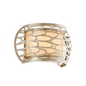 Corbett Lighting Cesto Single Light 5-1/2" High Wall Sconce with Fabric Shade - ADA Compliant Modern Silver