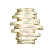 Corbett Lighting Vertigo Single Light 10" High Wall Sconce with Fabric Shade Warm Silver Leaf