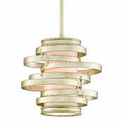Corbett Lighting Vertigo Single Light 9-1/4" Wide Mini Pendant with Fabric Shade Modern Silver