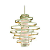 Corbett Lighting Vertigo 4 Light 30" Wide Chandelier with Fabric Shade Modern Silver