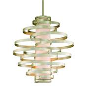 Corbett Lighting Vertigo 6 Light Modern Pendant with Hand Crafted Iron Frame and Citrine Ice Diffuser Modern Silver