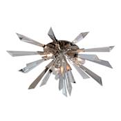 Corbett Lighting Inertia 3 Light 24" Wide Flush Mount Ceiling Fixture with Crystal Elements Silver Leaf